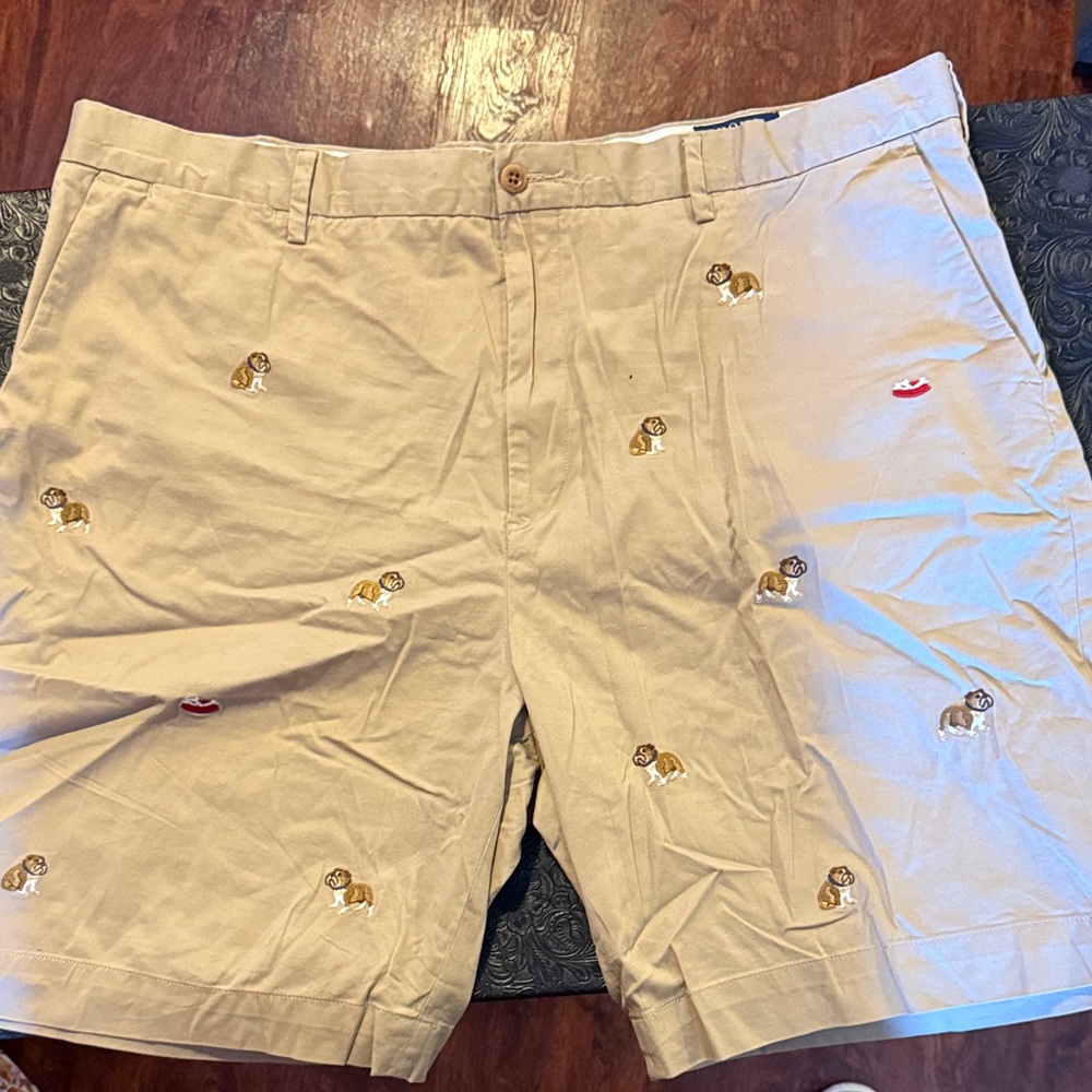 Polo by Ralph Lauren Embroidered Dog Khaki Shorts